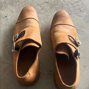 Allen Edmonds Tan Leather Double Monk Strap Shoes